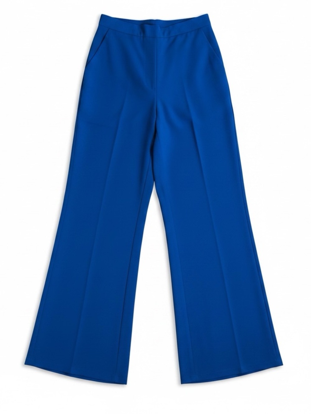 Women’s Wide Leg Dress Pants High Waist Royal Blue Stretchy Size Small 4  NEW